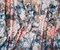 Blue-Coral-Multi Abstract Floral Print Stretch Spandex Twill Sateen Fabric By the Yard